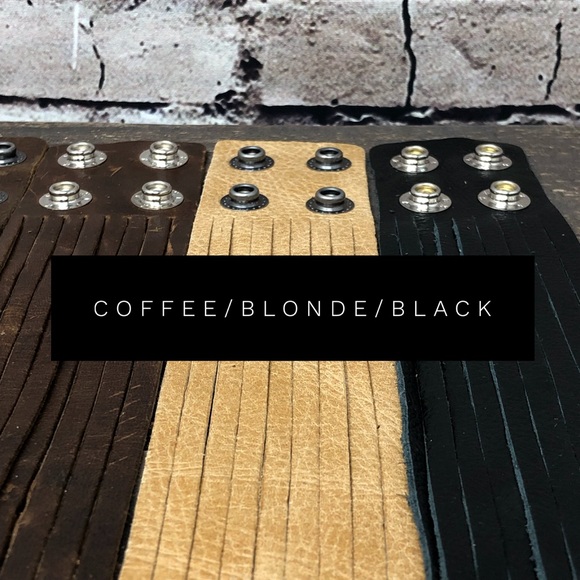 Luxe Boho Full-grain leather slashed snap bracelet - Picture 4 of 8